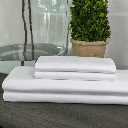 Sahara Nights Sahara Nights 03562640100000 200 Thread Count 100 Percentage Cotton Sheet Set; White - Twin Size 3562640100000